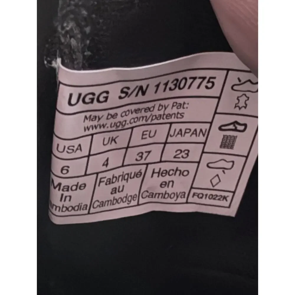 UGG Alameida Lace Sneaker Women's Size 6 Black Leather Comfort Trainer - Picture 4 of 8